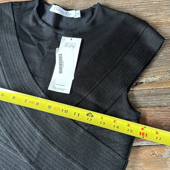 Christian Dior cross top bodycon bandage dress black EUC size Small - Picture 9 of 12